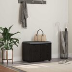vidaXL Banc d'entrée avec coussin Chêne noir 60 x 38 x 46 cm