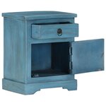 vidaXL Table de chevet Bois de manguier massif 40x30x50 cm Bleu