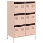 vidaXL Buffet haut rose 68x39x101 5 cm acier