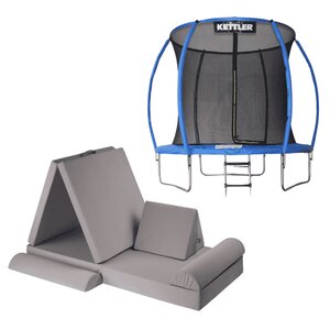 Pack Saut  and  Détente : Trampoline JUMP 244 + Canapé enfant KREATY (crème)