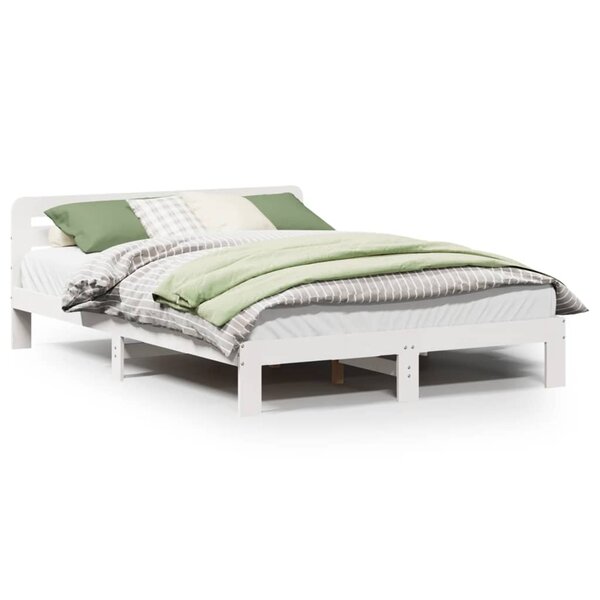 vidaXL Cadre de lit sans matelas blanc 140x200 cm bois de pin massif