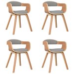 vidaXL Chaises à manger lot de 4 taupe bois courbé et tissu