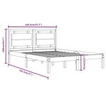 vidaXL Cadre de lit Blanc Bois massif 135x190 cm Double