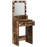 Coiffeuse vidaXL avec lumières LED en chêne fumé 50x41x135 cm