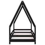 vidaXL Cadre de lit pour enfants noir 80x200 cm bois de pin massif