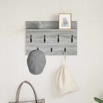 vidaXL Porte-manteau mural avec étagère Sonoma gris 60 x 40 x 12 cm
