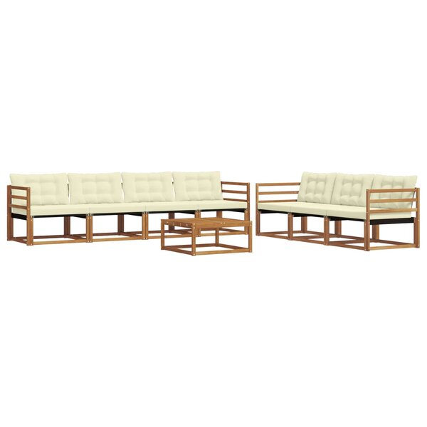 vidaXL Ensemble de canapés d'extérieur 8 Pièces Naturel et Crème