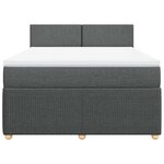 vidaXL Sommier à lattes de lit avec matelas Gris foncé 160x200cm Tissu