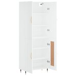 vidaXL Buffet haut Blanc 69 5x34x180 cm Bois d'ingénierie