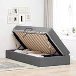 vidaXL Lit avec rangement et matelas Gris foncé 90 x 200 cm Polyester