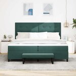 vidaXL Lit à ressorts avec matelas Vert foncé 200 x 200 cm Velours
