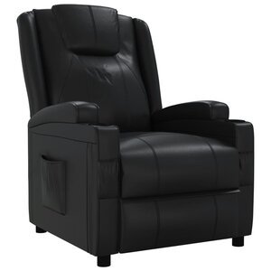 vidaXL Fauteuil inclinable Noir Similicuir