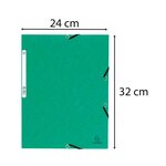 EXACOMPTA - Chemise a élastique - 3 rabats - 24 x 32 - Carte lustrée 390G - Vert
