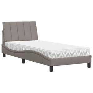vidaXL Lit avec matelas Hanko taupe 80x200 cm tissu