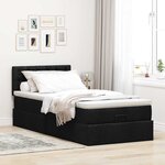 vidaXL Lit ottoman avec matelas et LED noir 80x200cm tissu