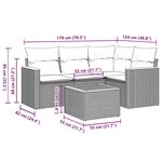 vidaXL Salon de jardin 5 Pièces avec coussins noir résine tressée