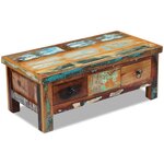 vidaXL Table basse à tiroirs Bois de récupération 90x45x35 cm