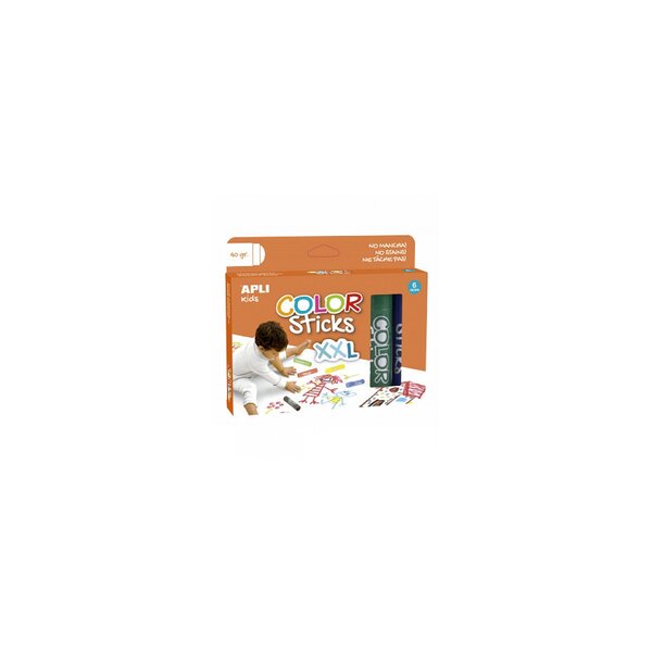 Gouache solide 6 crayons XXL Spécial fresque (40g)