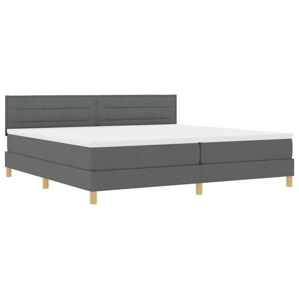 vidaXL Lit avec sommier et matelas gris foncé 200x200 cm en tissu