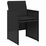 vidaXL Ensemble de salle à manger pour jardin 5 Pièces Noir polyrotin