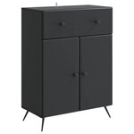 vidaXL Buffet Noir 66 x 34 5 x 90 cm Bois d'ingénierie