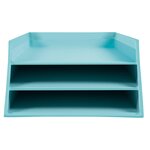 Corbeille À Courrier Combo 3 Niveaux Carton Aquarel - Bleu Pastel - X 4 - Exacompta