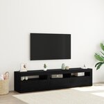 Meubles TV vidaXL 2 Pièces avec lumières LED Chêne noir Bois d'ingénierie