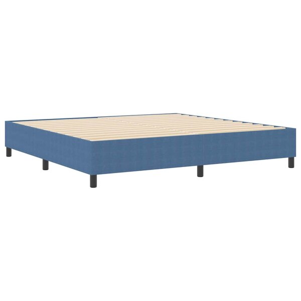 vidaXL Lit à ressorts Bleu 200 x 200 cm Tissu en velours côtelé