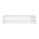 Flexa WHITE Lit Montessori bas 90 x 200 cm Avec barriere arriere et barriere avant classique Blanc