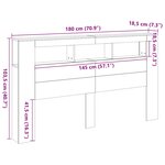 vidaXL Tête de lit à LED vieux bois 180x18 5x103 5cm bois d'ingénierie