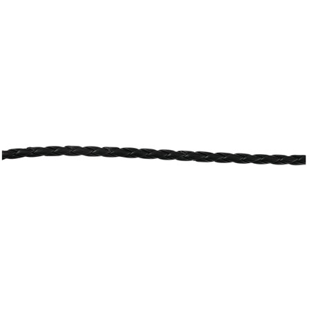 Cordon tressé en cuir idéal pour bracelet ø 4mm noir 1 m