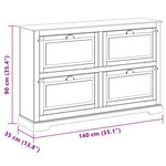 vidaXL Armoire à chaussures 140 x 35 x 90 cm Bois massif de Sesham