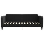 vidaXL Lit de jour avec gigogne et tiroirs noir 90x200 cm tissu