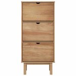 vidaXL Armoire à chaussures OTTA avec 3 tiroirs Marron Bois massif pin