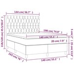 vidaXL Sommier à lattes de lit et matelas Gris foncé 140x190cm Velours