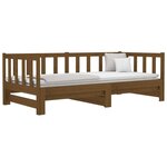 vidaXL Lit coulissant Marron miel 2x(90x190) cm Bois de pin massif