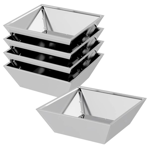 vidaXL Pot de jardin en forme de bol 5 Pièces Argent 50 x 50 x 15 cm