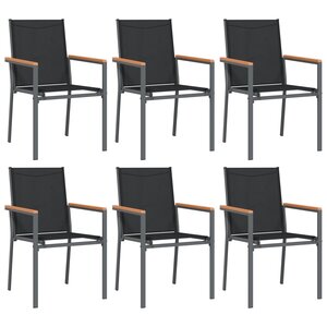 vidaXL Chaises de jardin lot de 6 noir 55x61 5x90cm textilène et acier