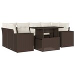 vidaXL Salon de jardin avec coussins 7 Pièces marron résine tressée