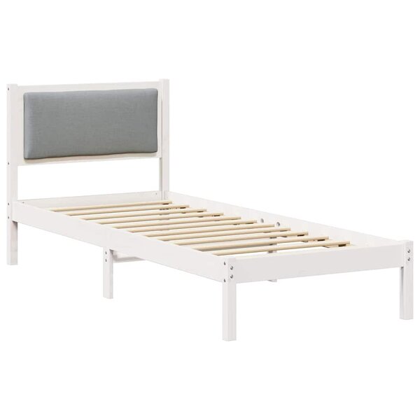 vidaXL Cadre de lit avec tête de lit Gris clair 80 x 190 cm Pin massif