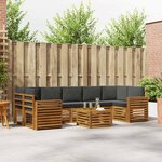 vidaXL Ensemble de canapés d'extérieur 8 Pièces Naturel et Anthracite