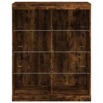 vidaXL Buffet avec lumières LED chêne fumé 81x37x100 cm