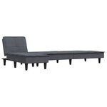 vidaXL Canapé-lit en forme de L gris 255x140x70 cm velours