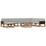 vidaXL Ensemble de canapés d'extérieur 9 Pièces Naturel et gris clair