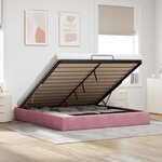 VidaXL Cadre de lit ottoman sans matelas rose 180x200 cm velours