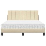 vidaXL Lit avec matelas crème 140x190 cm tissu