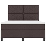 vidaXL Lit à ressorts avec matelas Marron foncé 140 x 200 cm tissu