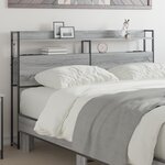 vidaXL Tête de lit de rangement Gris sonoma 150 cm Bois d'ingénierie