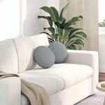 vidaXL Coussins de siège 2 Pièces Gris clair Ø30 x 13 cm tissu