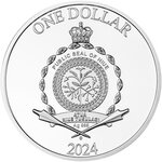 Pièce de monnaie en Argent 1 Dollar g 17.50 Millésime 2024 Scarabaeus MALACHITE SCARAB